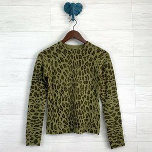 Rebecca Taylor 100% Cashmere Leopard Print Sweater